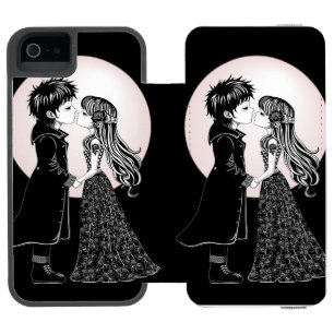 Coque-portefeuille iPhone 5 Incipio Watson™ Gothique Emo Enfants Kiss Valentine's Day