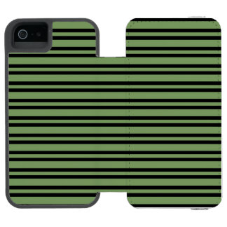 Coque-portefeuille iPhone 5 Incipio Watson™ Green Black Stripes Pattern