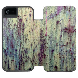 Coque-portefeuille iPhone 5 Incipio Watson™ Grunge Jaune & Magenta Motif en métal rouillé