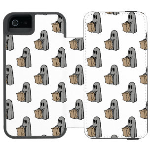 Coque-portefeuille iPhone 5 Incipio Watson™ Halloween, Jolie Gris Fantôme, Trick Ou Treat, Boo