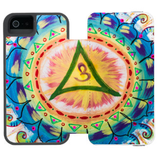Coque-portefeuille iPhone 5 Incipio Watson™ Hand Painted Watercolor Om Mandala 
