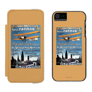 Coque-portefeuille iPhone 5 Incipio Watson™ Henry Farman pilote l'affiche de promo d'homme de