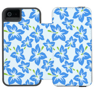 Coque-portefeuille iPhone 5 Incipio Watson™ Hibiscus Bleu, Fleurs Bleues, Motif De Fleurs