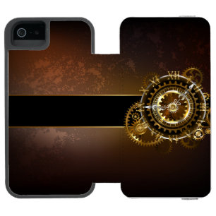 Coque-portefeuille iPhone 5 Incipio Watson™ Horloge Steampunk avec des engrenages anciens