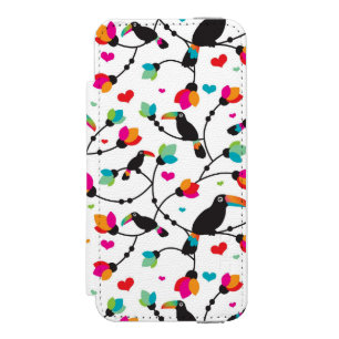 Coque-portefeuille iPhone 5 Incipio Watson™ illustration tropicale d'oiseau mignon de toucan