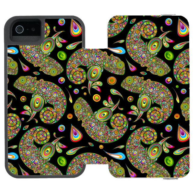 Coque Portefeuille Incipio Pour iPhone Imaginaire psychédélique de Chameleon (Folio Ouvert)