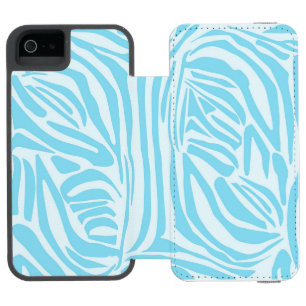 Coque-portefeuille iPhone 5 Incipio Watson™ Impression Zèbre Bleu Blanc Gras