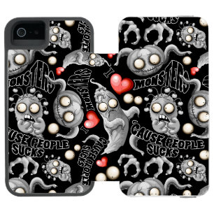 Coque-portefeuille iPhone 5 Incipio Watson™ J'aime les monstres parce que les gens aiment les