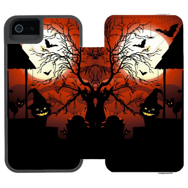 Coque Portefeuille Incipio Pour iPhone Le cauchemar de la lune sanglante d'Halloween (Folio Ouvert)