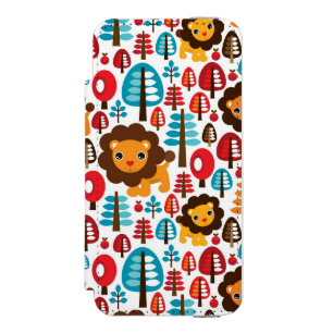 Coque-portefeuille iPhone 5 Incipio Watson™ le rétro lion mignon badine l'illustration