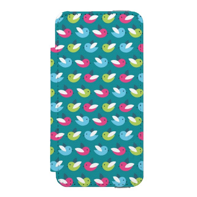 Coque Portefeuille Incipio Pour iPhone Les oiseaux modèlent le bleu (Folio Devant)