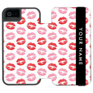 Coque-portefeuille iPhone 5 Incipio Watson™ Lèvres Rouges, Lèvres Roses, Baiser, Votre Nom, Pe