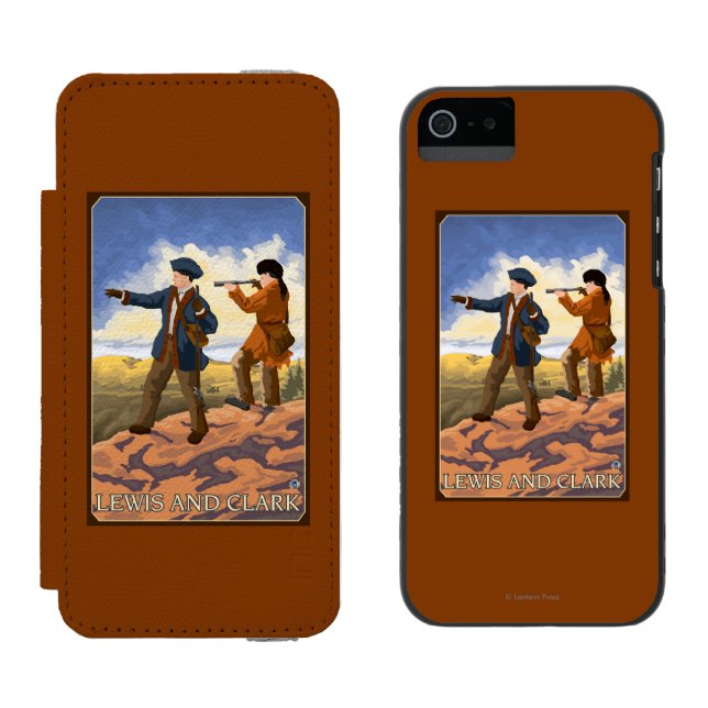 Coque Portefeuille Incipio Pour iPhone Lewis et Clark explorant l'ouest (Côté par côté)