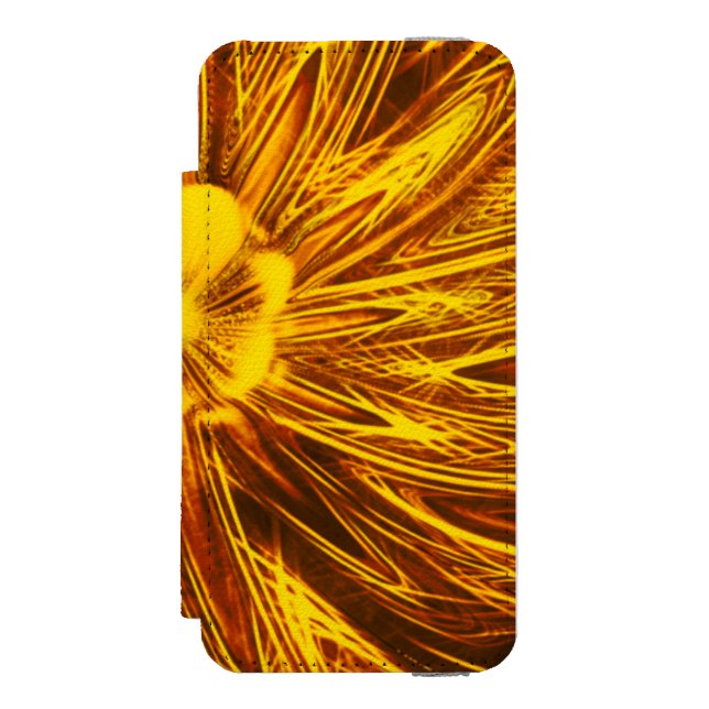 Coque Portefeuille Incipio Pour iPhone Lignes Abstraites Fleur Jaune (Folio Devant)