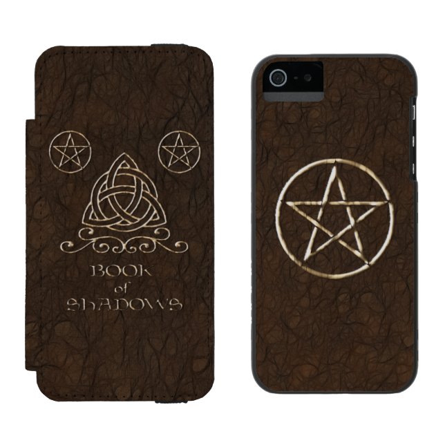 Coque Portefeuille Incipio Pour iPhone Livre de brun d'ombres (Côté par côté)