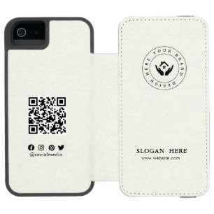 Coque-portefeuille iPhone 5 Incipio Watson™ Logo modifiable moderne   code qr et texte