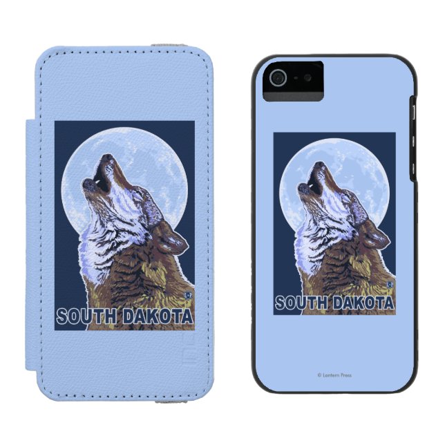 Coque Portefeuille Incipio Pour iPhone Loup gris HowlingSouth Dakota (Côté par côté)