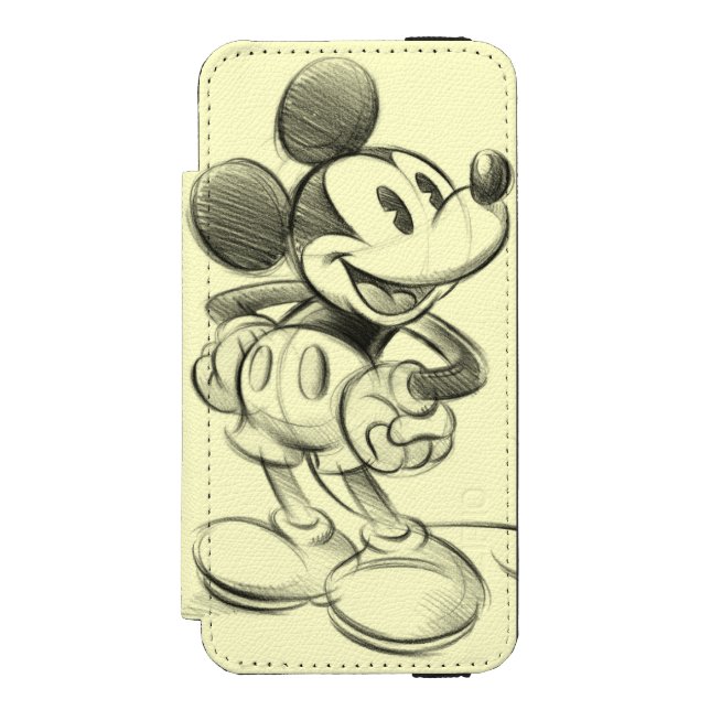 Coque Portefeuille Incipio Pour iPhone Mickey classique | Croquis (Folio Devant)