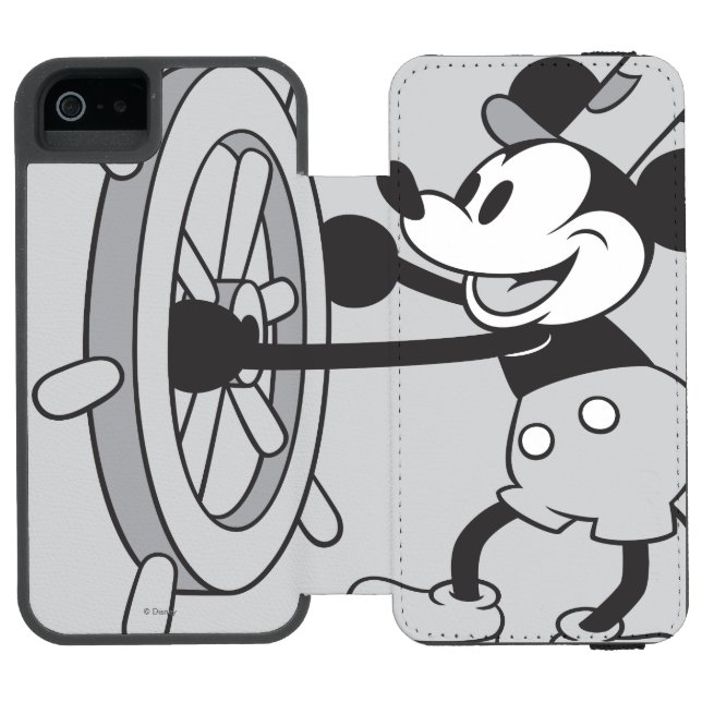 Coque Portefeuille Incipio Pour iPhone Mickey classique | Steamboat Willie (Folio Ouvert)