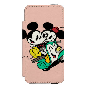 Coque-portefeuille iPhone 5 Incipio Watson™ Mickey français   Mickey et Minnie sur Vespa