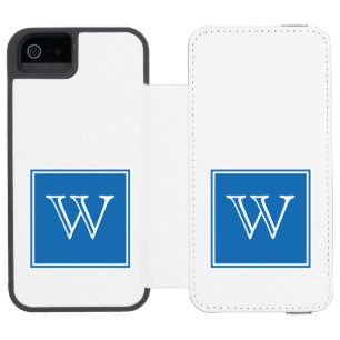 Coque-portefeuille iPhone 5 Incipio Watson™ Monogramme Carré bleu
