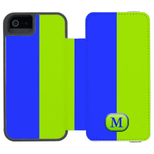 Coque-portefeuille iPhone 5 Incipio Watson™ Monogramme vert bleu néon moderne