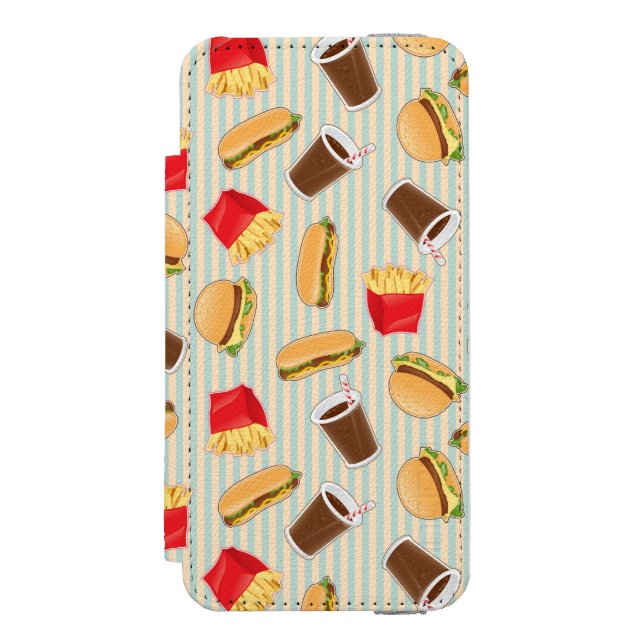 Coque Portefeuille Incipio Pour iPhone Motif 2 d'aliments de préparation rapide (Folio Devant)