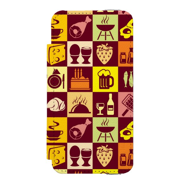 Coque Portefeuille Incipio Pour iPhone Motif 2 de nourriture (Folio Devant)