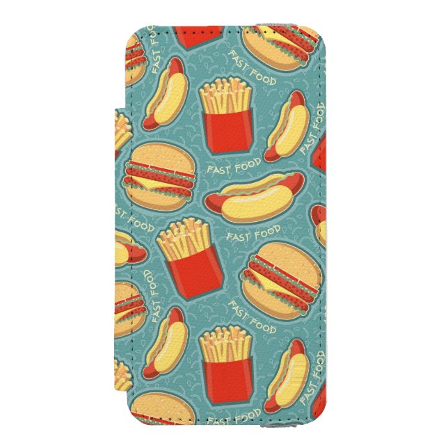 Coque Portefeuille Incipio Pour iPhone Motif 3 d'aliments de préparation rapide (Folio Devant)