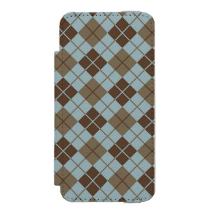 Coque-portefeuille iPhone 5 Incipio Watson™ Motif à motifs de losanges dans le bleu et le