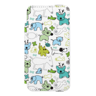 Coque-portefeuille iPhone 5 Incipio Watson™ motif animal d'arrière - plan d'enfants