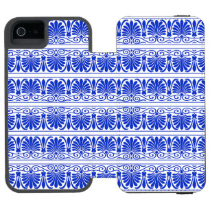 Coque-portefeuille iPhone 5 Incipio Watson™ Motif arabe méditerranéen grec bleu