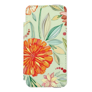 Coque-portefeuille iPhone 5 Incipio Watson™ Motif avec des asters