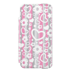 Coque-portefeuille iPhone 5 Incipio Watson™ Motif avec des coeurs et des fleurs