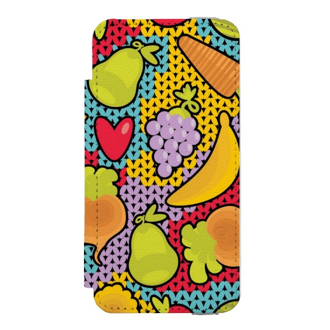 Coque Portefeuille Incipio Pour iPhone Motif avec des fruits et légumes (Folio Devant)