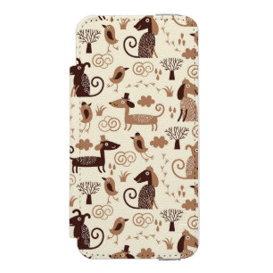 Coque-portefeuille iPhone 5 Incipio Watson™ motif avec les chiens mignons