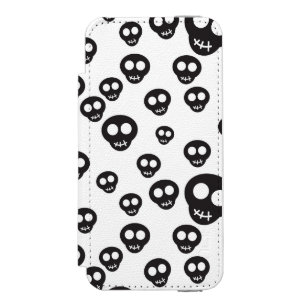 Coque-portefeuille iPhone 5 Incipio Watson™ Motif avec les crânes noirs sur le blanc