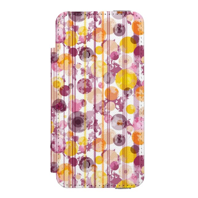 Coque Portefeuille Incipio Pour iPhone Motif blanc rayé tacheté (Folio Devant)