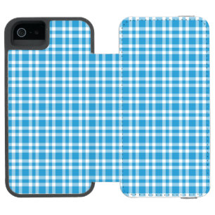Coque-portefeuille iPhone 5 Incipio Watson™ Motif carreaux bleu blanc