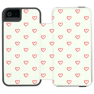 Coque-portefeuille iPhone 5 Incipio Watson™ Motif de cœurs rouges, Mignon, Amour