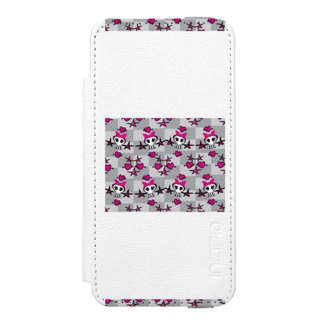 Coque Portefeuille Incipio Pour iPhone Motif de crânes d'Emo (Folio Devant)