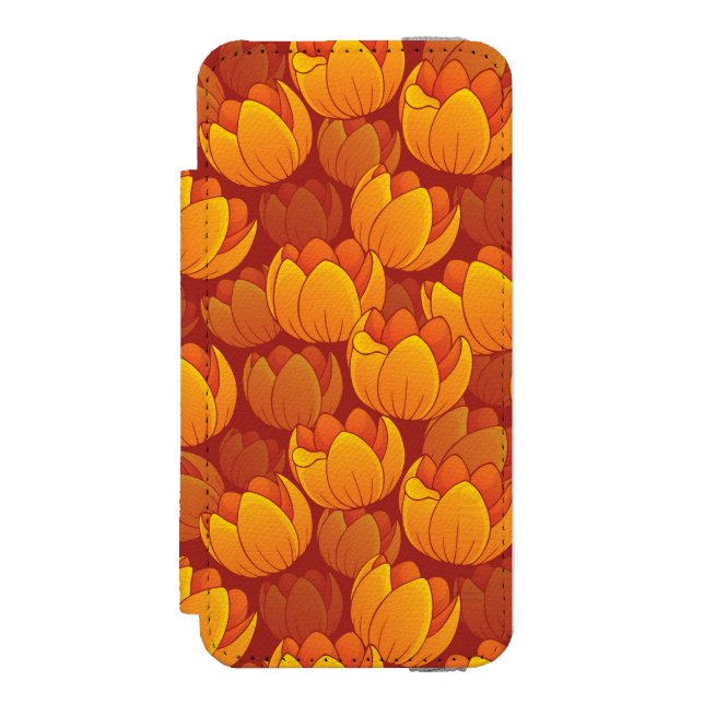 Coque Portefeuille Incipio Pour iPhone Motif de fleur d'or (Folio Devant)
