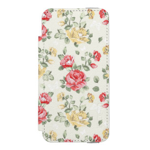 Coque-portefeuille iPhone 5 Incipio Watson™ Motif de papier peint d'élégance des roses roses