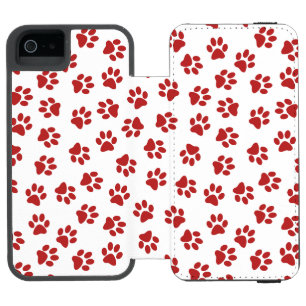 Coque-portefeuille iPhone 5 Incipio Watson™ Motif de pattes, pattes de chien, pattes rouges