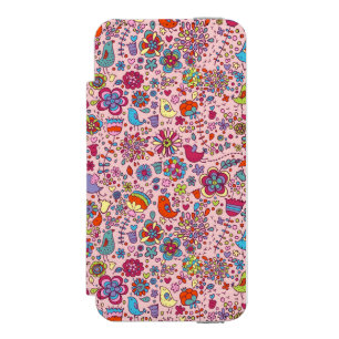 Coque-portefeuille iPhone 5 Incipio Watson™ Motif de ressort avec les fleurs colorées