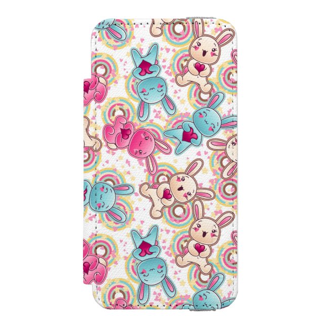 Coque Portefeuille Incipio Pour iPhone Motif d'enfant de Kawaii avec des griffonnages (Folio Devant)
