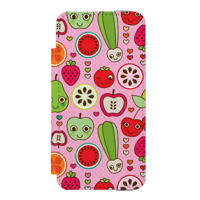 Coque Portefeuille Incipio Pour iPhone motif d'illustration de cuisine de fruit (Folio Devant)