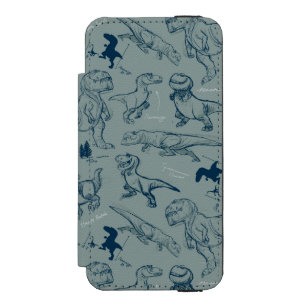 Coque-portefeuille iPhone 5 Incipio Watson™ Motif Dinosaur Sketch