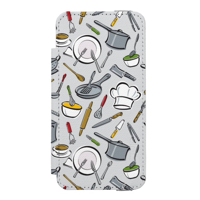 Coque Portefeuille Incipio Pour iPhone Motif d'outils de cuisine (Folio Devant)