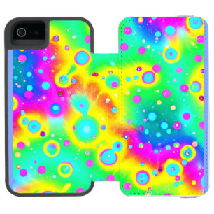 Coque-portefeuille iPhone 5 Incipio Watson™ Motif dynamique Neon Blaze